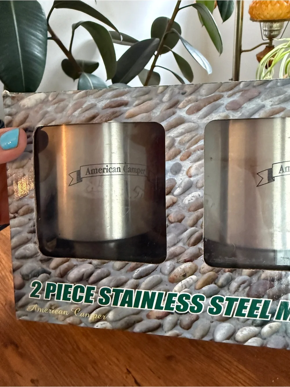 American Camper 2-Piece Stainless Steel Mug Set - Brushed Steel